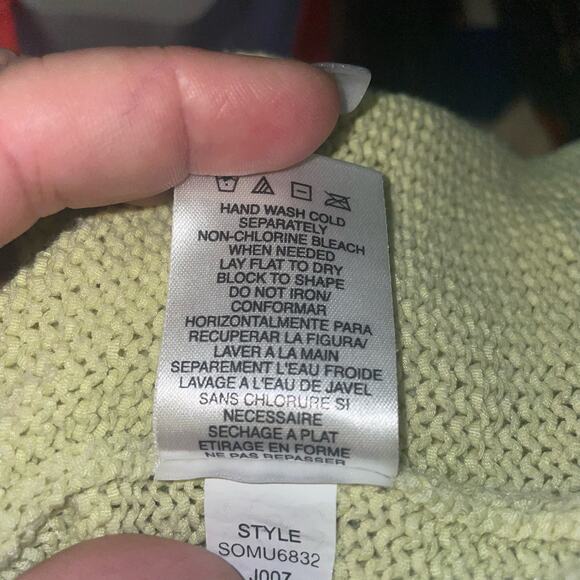 Sigrid Olsen Sport Women's Long Sleeve V Neck Waffle Knit Sweater Green Size M - Picture 7 of 8